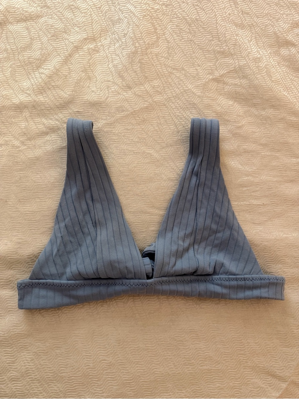 Becca Swim Ribbed Triangle Bralette in Slate Blue